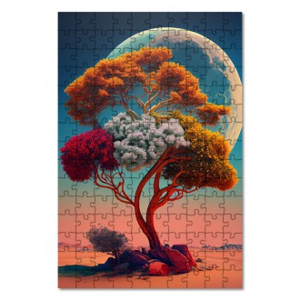Dřevěné puzzle Strom na poušti