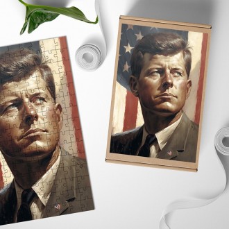 Dřevěné puzzle Prezident USA John F. Kennedy