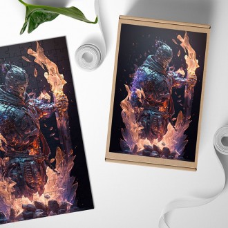Dřevěné puzzle Mýtický bojovník 3