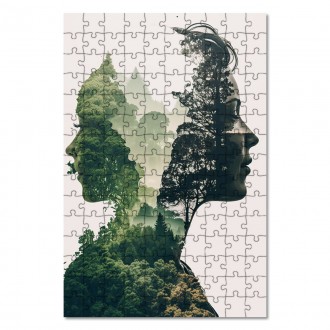 Dřevěné puzzle Duší v lese