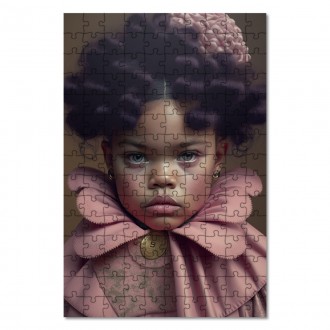 Dřevěné puzzle Malá holčička v šatech