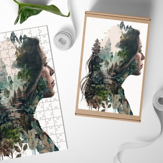 Dřevěné puzzle Duší v lese 1