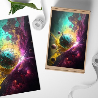 Dřevěné puzzle Tajemný vesmír 4