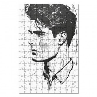 Dřevěné puzzle Malba tužkou - muž