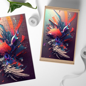 Dřevěné puzzle Barevná spirála