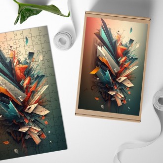 Dřevěné puzzle Barevné krystaly 1