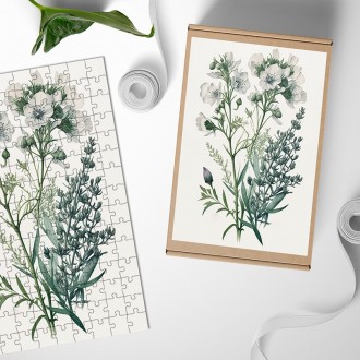 Dřevěné puzzle Květinový herbář 2