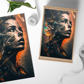 Dřevěné puzzle Pouliční umění - Portrét 1