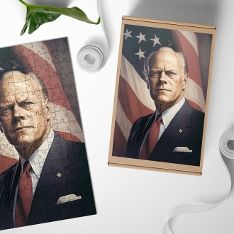 Dřevěné puzzle Prezident USA Gerald Ford