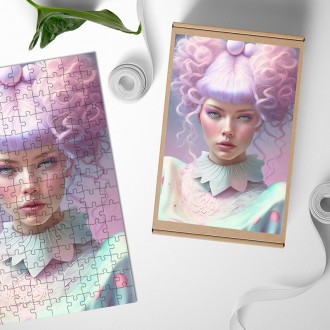 Dřevěné puzzle Modelka