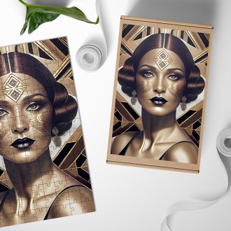 Dřevěné puzzle Retro plakát - žena