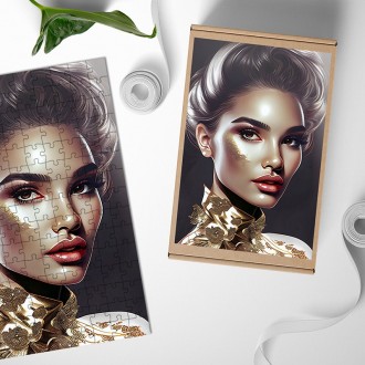 Dřevěné puzzle Makeup