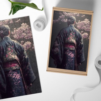 Dřevěné puzzle Japonský muž 1