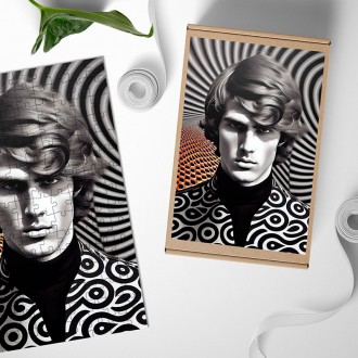 Dřevěné puzzle Retro móda - obrazce