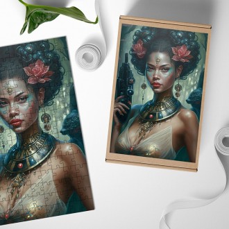 Dřevěné puzzle Fantasy vesmírná cestovatelka