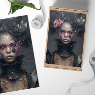 Dřevěné puzzle Modelka 1