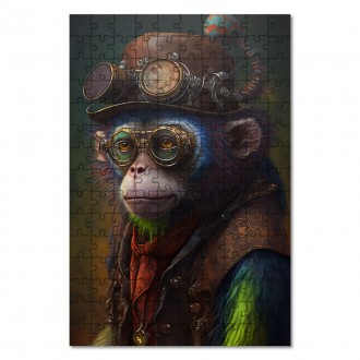 Dřevěné puzzle Steampunková opice