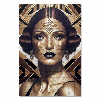 Dřevěné puzzle Retro plakát - žena