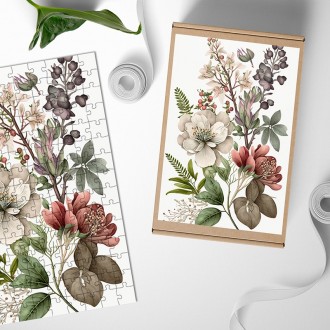 Dřevěné puzzle Květinový herbář 3