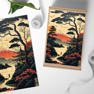 Dřevěné puzzle Chrám nad jezerem