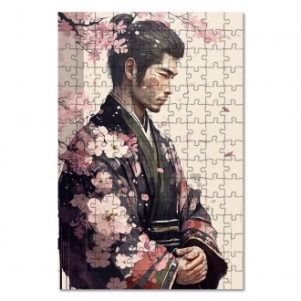 Dřevěné puzzle Japonský muž