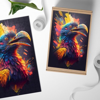 Dřevěné puzzle Orel v barvách