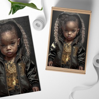 Dřevěné puzzle Rocková holčička