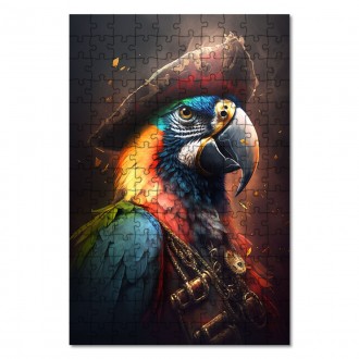 Dřevěné puzzle Papoušek pirát 1