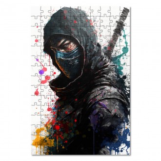 Dřevěné puzzle Moderní umění - ninja 1