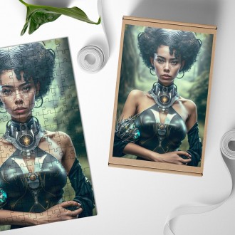 Dřevěné puzzle Fantasy vesmírná cestovatelka 1