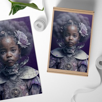 Dřevěné puzzle Fantasy vesmírná mladá dívka