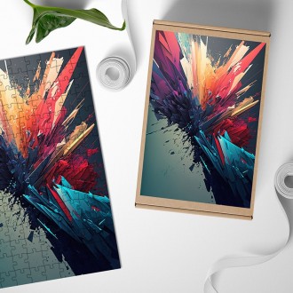 Dřevěné puzzle Barevné krystaly
