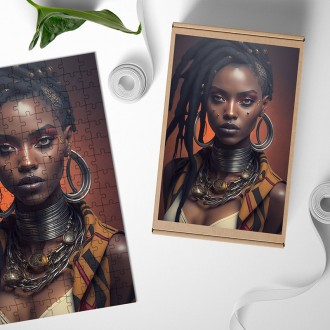 Dřevěné puzzle Móda - dredy