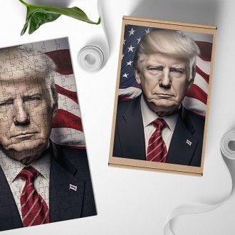 Dřevěné puzzle Prezident USA Donald Trump