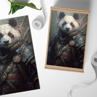 Dřevěné puzzle Bojovník panda