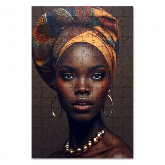 Dřevěné puzzle Africká dívka