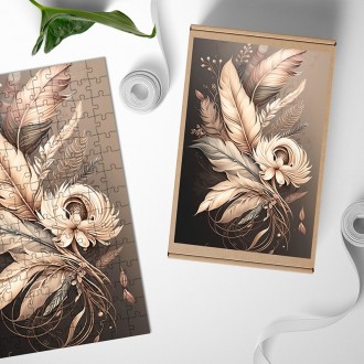 Dřevěné puzzle Květinová koláž 6