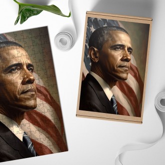 Dřevěné puzzle Prezident USA Barack Obama