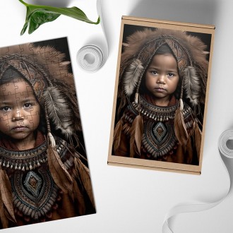 Dřevěné puzzle Indiánská dívka