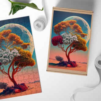 Dřevěné puzzle Strom na poušti
