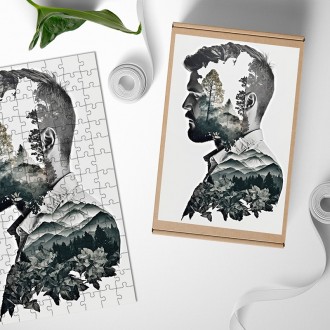 Dřevěné puzzle Myšlenkami v lese