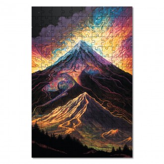 Dřevěné puzzle Abstraktní hora