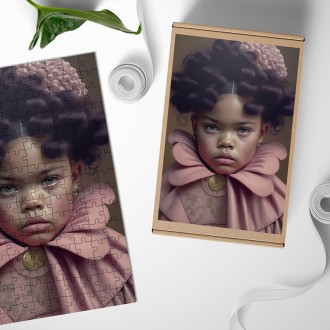 Dřevěné puzzle Malá holčička v šatech