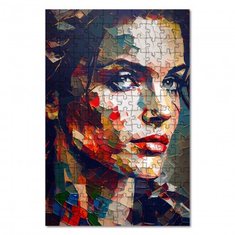 Dřevěné puzzle Moderní umění - barevná mozaika