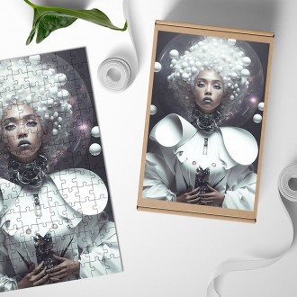 Dřevěné puzzle Fantasy vesmírná vládkyně 1