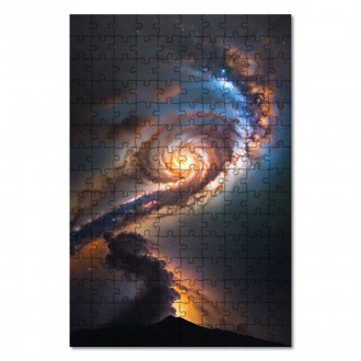 Dřevěné puzzle Galaxie za soumraku