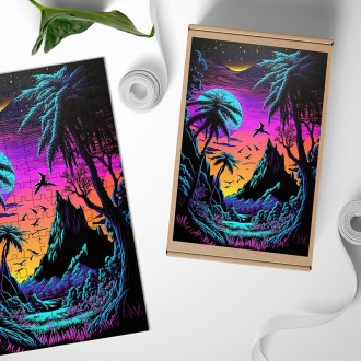 Dřevěné puzzle Fantastický ostrov