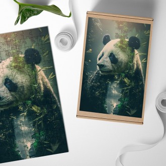 Dřevěné puzzle Panda v přírodě