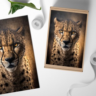 Dřevěné puzzle Gepard na lovu