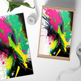 Dřevěné puzzle Barevná abstrakce 2